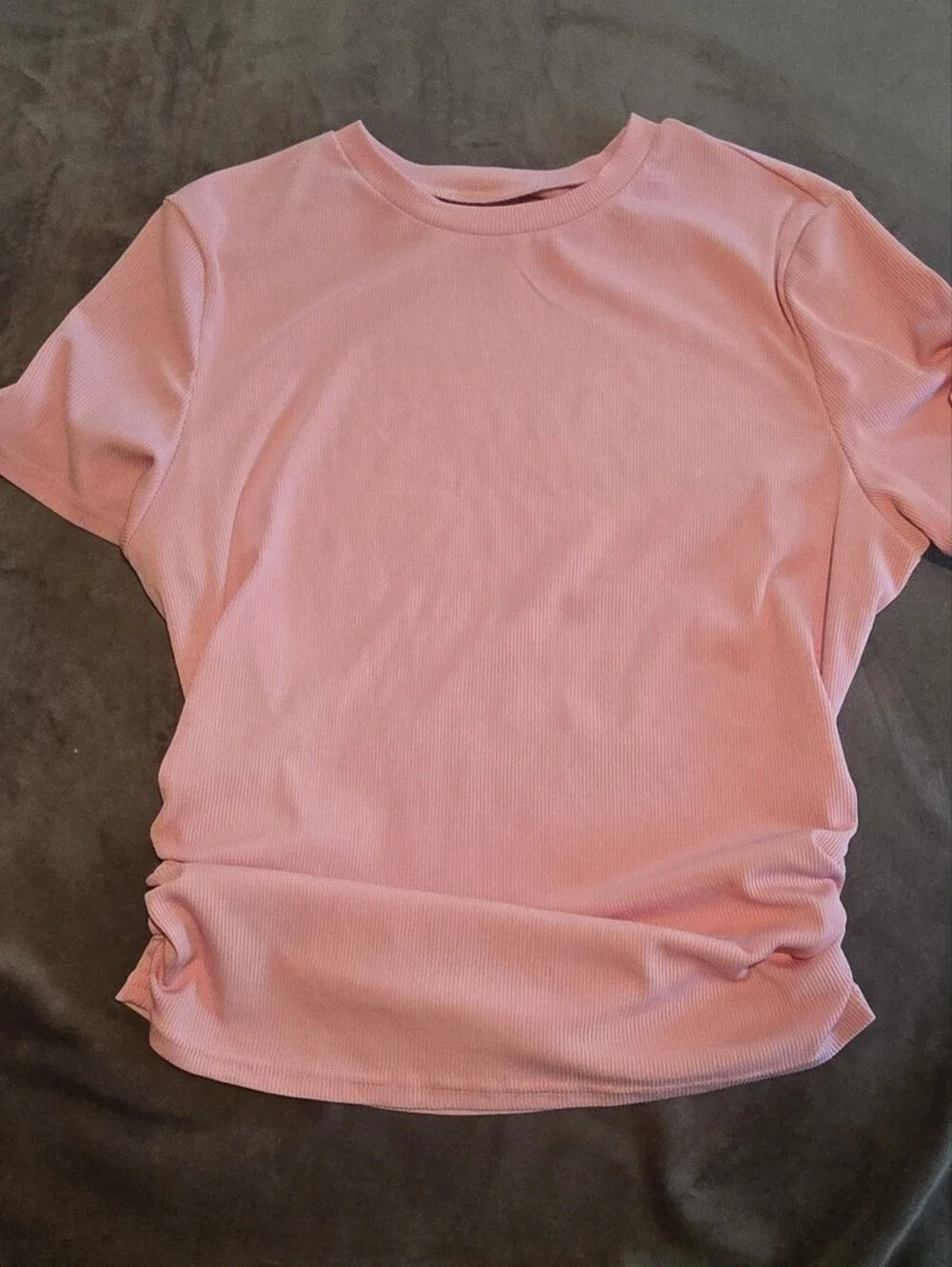Pink Two-Piece Top Skort Set Ribbed Ruched Sporty Fitted Athletic Cute 0XL Shein